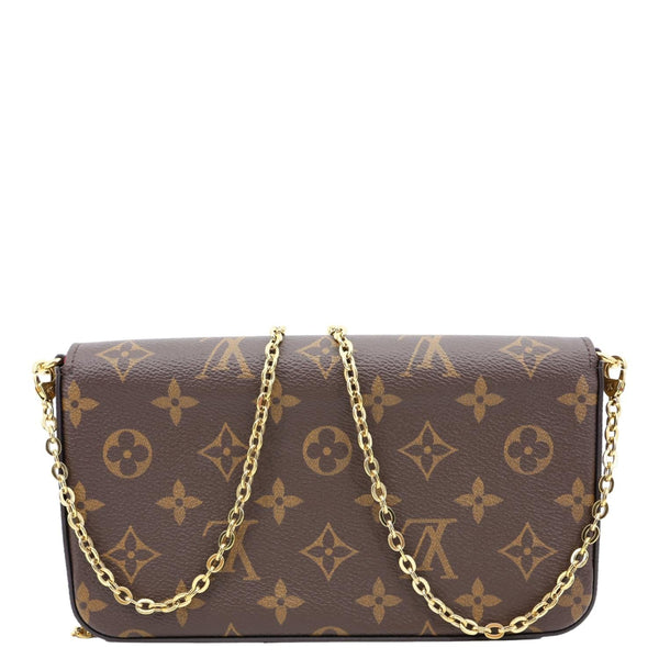 LOUIS VUITTON Felicie Pochette Monogram Canvas Crossbody Bag Brown