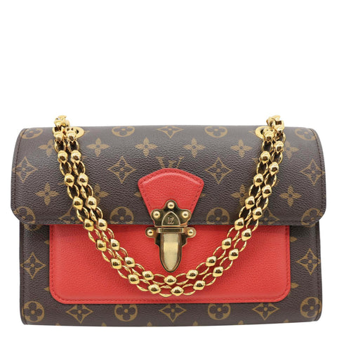 LOUIS VUITTON Victoire Monogram Canvas Crossbody Bag Cerise