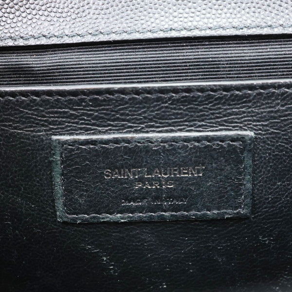 YVES SAINT LAURENT Envelope Flap Mixed Matelasse Grain De Poudre Chain Shoulder Bag Black