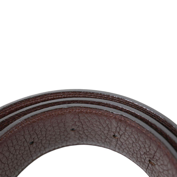 HERMES Constance H Buckle Reversible Leather Belt Black Size 90