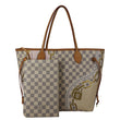 LOUIS VUITTON Neverfull Nautical MM Damier Azur Tote Shoulder Bag White