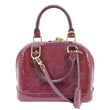 LOUIS VUITTON Alma BB Monogram Vernis Satchel Bag Red