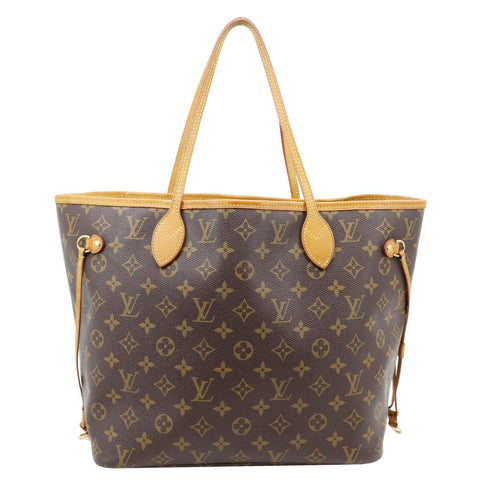 LOUIS VUITTON Neverfull MM Monogram Canvas Tote Bag Brown