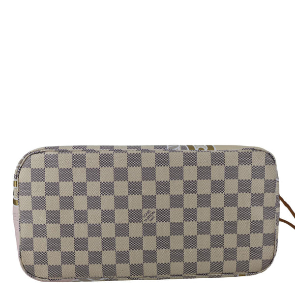 LOUIS VUITTON Neverfull Nautical MM Damier Azur Tote Shoulder Bag White