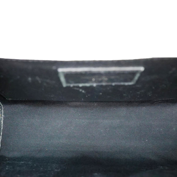 YVES SAINT LAURENT Envelope Flap Mixed Matelasse Grain De Poudre Chain Shoulder Bag Black