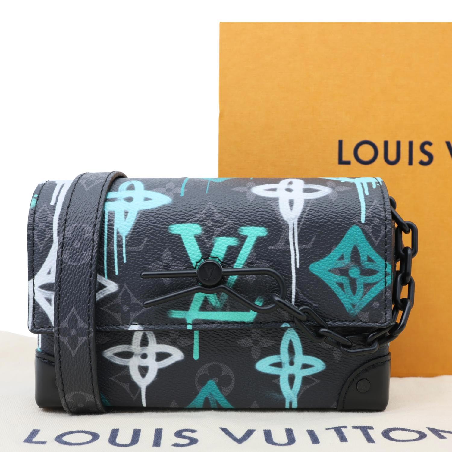LOUIS VUITTON Graffiti LV Steamer Monogram Eclipse Canvas Crossbody Wa
