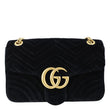 GUCCI GG Marmont Medium Matelasse Velvet Shoulder Bag Black 443496