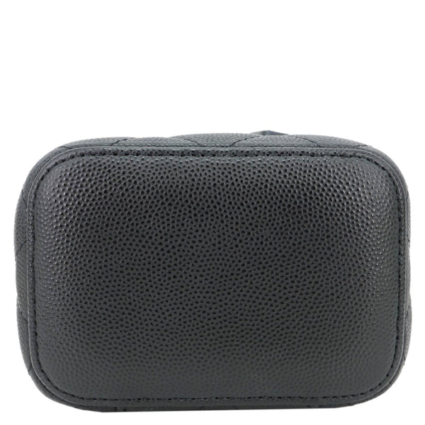 CHANEL Vanity Case Mini Quilted Caviar Leather Chain Crossbody Bag Black