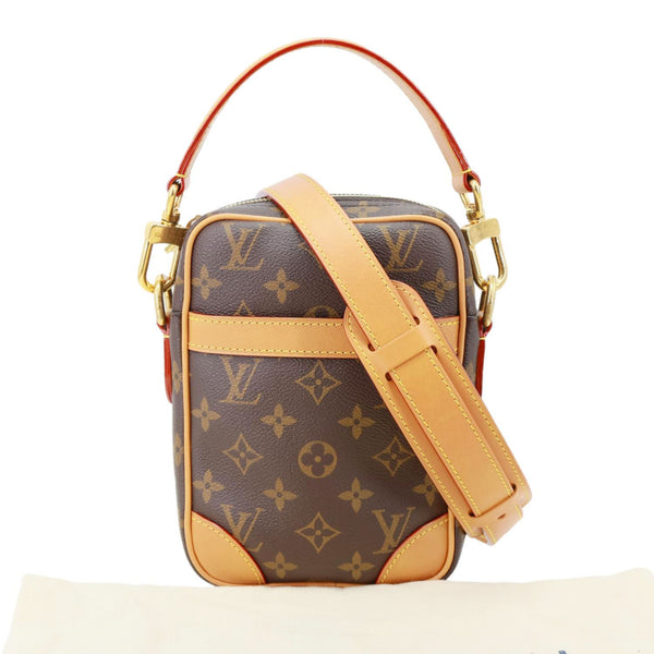 LOUIS VUITTON Danube Monogram Canvas Crossbody Bag Brown