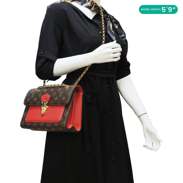 LOUIS VUITTON Victoire Monogram Canvas Crossbody Bag Cerise