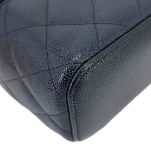 CHANEL Vanity Case Mini Quilted Caviar Leather Chain Crossbody Bag Black