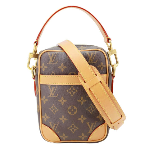 LOUIS VUITTON Danube Monogram Canvas Crossbody Bag Brown