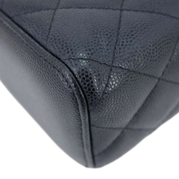 CHANEL Vanity Case Mini Quilted Caviar Leather Chain Crossbody Bag Black