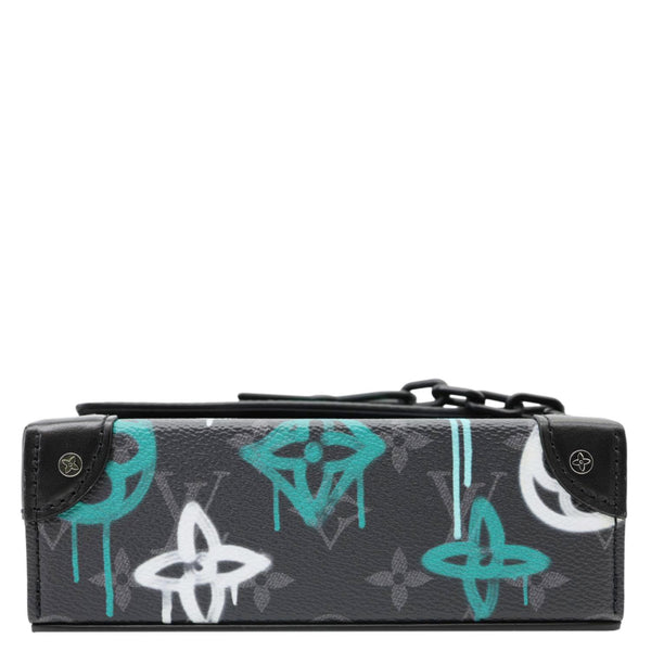 LOUIS VUITTON Graffiti LV Steamer Monogram Eclipse Canvas Crossbody Wallet Grey