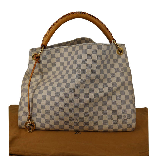 LOUIS VUITTON Artsy MM Damier Azur Hobo Bag White