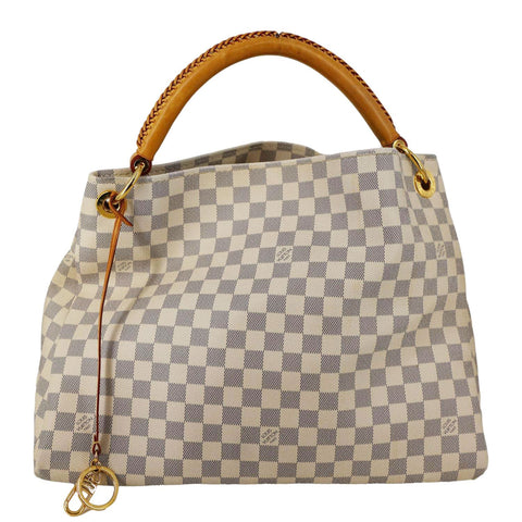 LOUIS VUITTON Artsy MM Damier Azur Hobo Bag White