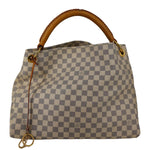 LOUIS VUITTON Artsy MM Damier Azur Hobo Bag White