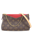 LOUIS VUITTON Pallas Monogram Canvas Clutch Crossbody Bag Red