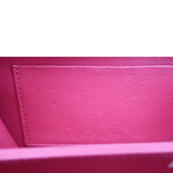 CHANEL Woven Chain Vanity Case Mini Patent Leather Top Handle Shoulder Bag Blue