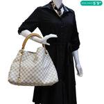 LOUIS VUITTON Artsy MM Damier Azur Hobo Bag White