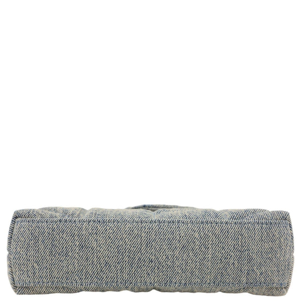 YVES SAINT LAURENT Loulou Toy Y Quilted Denim Pouch Bag Blue