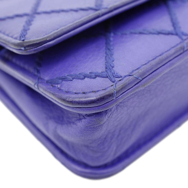 CHANEL Fancy CC Quilted Calfskin Leather Wallet On Chain Bag Blue