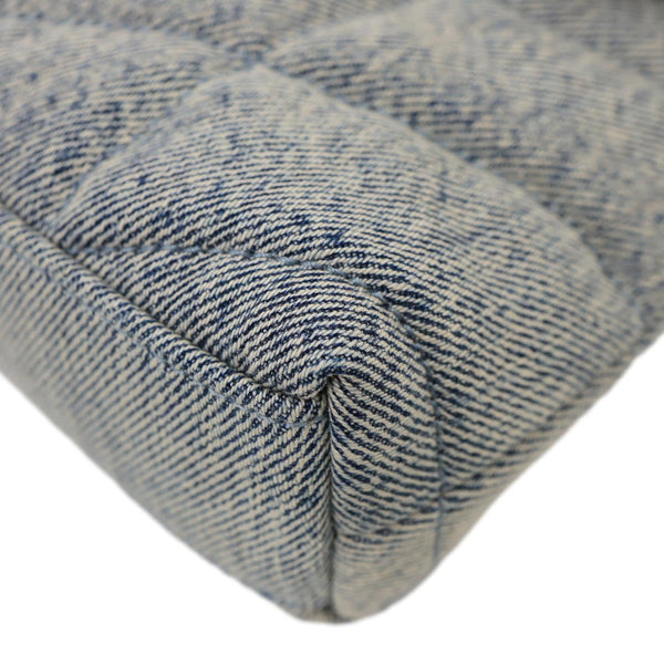 YVES SAINT LAURENT Loulou Toy Y Quilted Denim Pouch Bag Blue