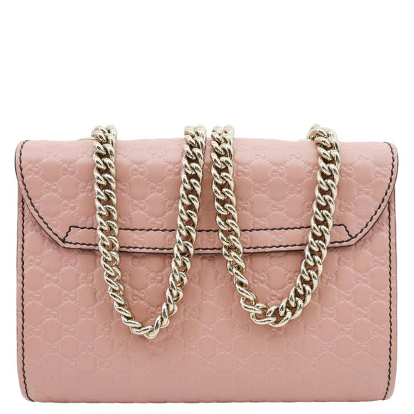 GUCCI Emily Mini GG Leather Chain Shoulder Bag Pink 449636