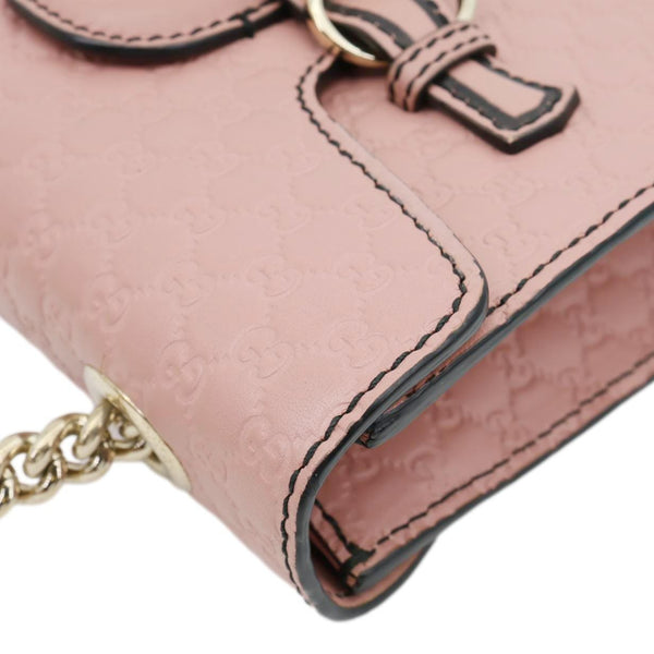 GUCCI Emily Mini GG Leather Chain Shoulder Bag Pink 449636