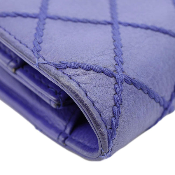 CHANEL Fancy CC Quilted Calfskin Leather Wallet On Chain Bag Blue