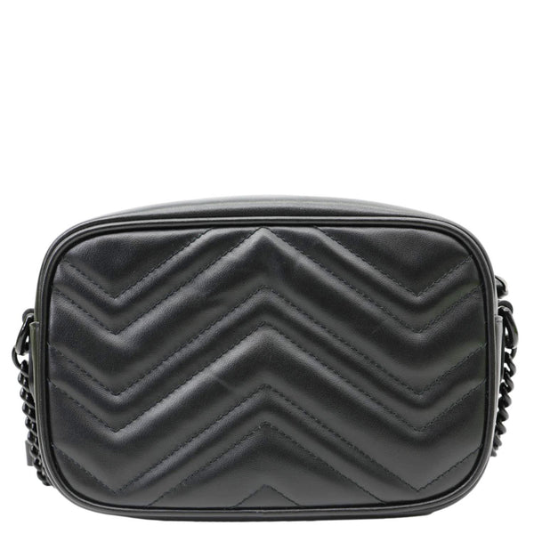 GUCCI GG Marmont Mini Matelasse Chevron Leather Camera Bag Black 634936
