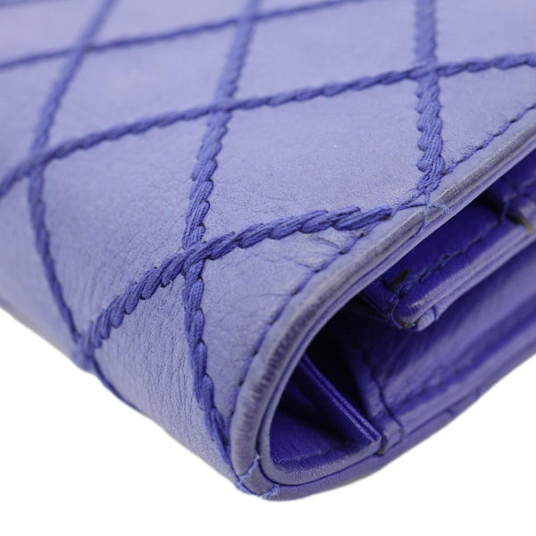 CHANEL Fancy CC Quilted Calfskin Leather Wallet On Chain Bag Blue