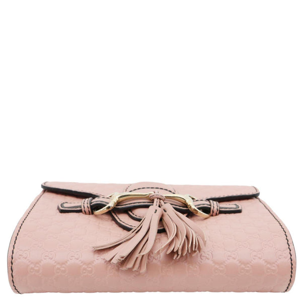 GUCCI Emily Mini GG Leather Chain Shoulder Bag Pink 449636