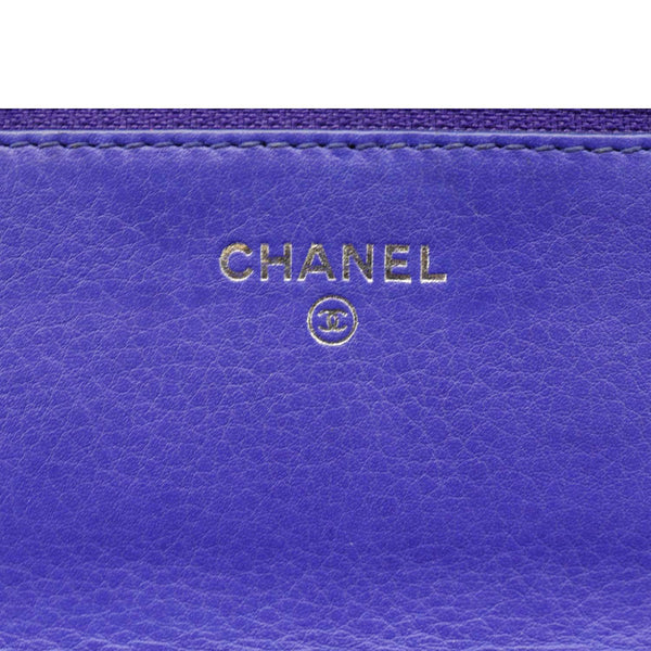 CHANEL Fancy CC Quilted Calfskin Leather Wallet On Chain Bag Blue