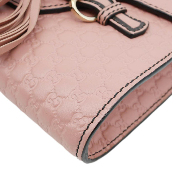GUCCI Emily Mini GG Leather Chain Shoulder Bag Pink 449636