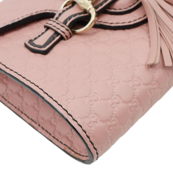 GUCCI Emily Mini GG Leather Chain Shoulder Bag Pink 449636