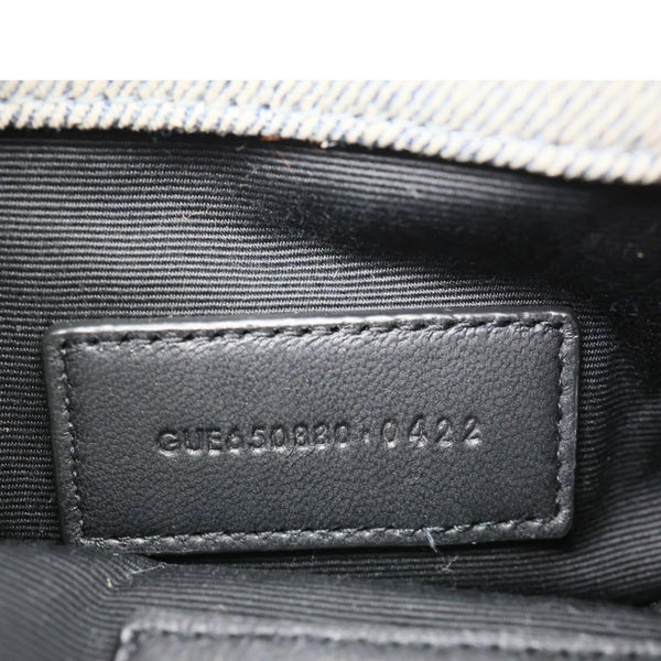 YVES SAINT LAURENT Loulou Toy Y Quilted Denim Pouch Bag Blue