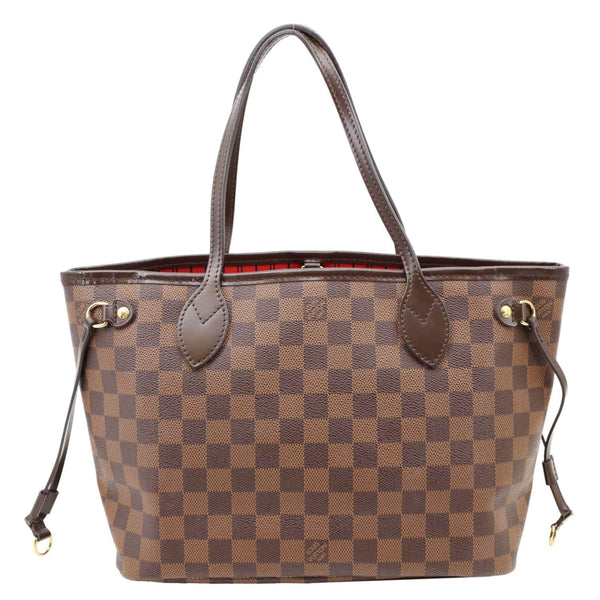 LOUIS VUITTON Neverfull PM Damier Ebene Tote Shoulder Bag Brown