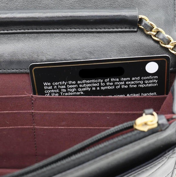 CHANEL WOC Quilted Lambskin Leather Crossbody Bag Black