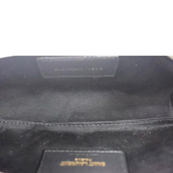 YVES SAINT LAURENT Loulou Toy Y Quilted Denim Pouch Bag Blue