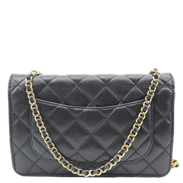 CHANEL WOC Quilted Lambskin Leather Crossbody Bag Black