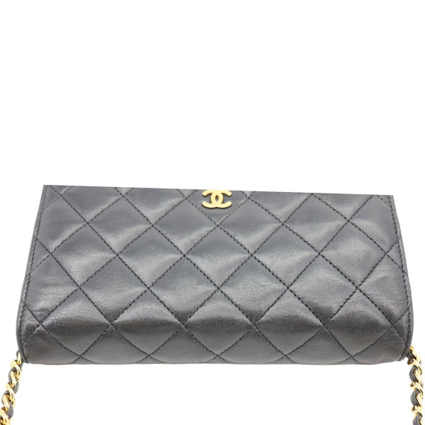 CHANEL WOC Quilted Lambskin Leather Crossbody Bag Black