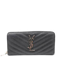 YVES SAINT LAURENT Cassandre Leather Zippy Wallet Black
