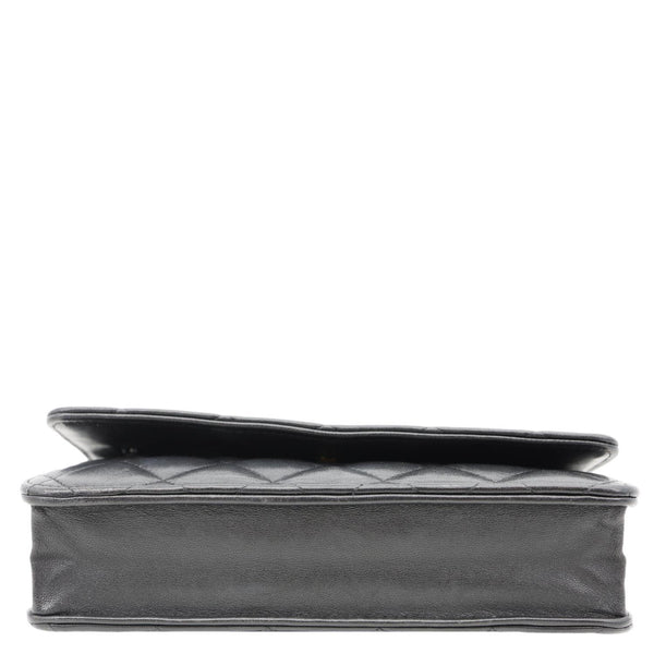 CHANEL WOC Quilted Lambskin Leather Crossbody Bag Black