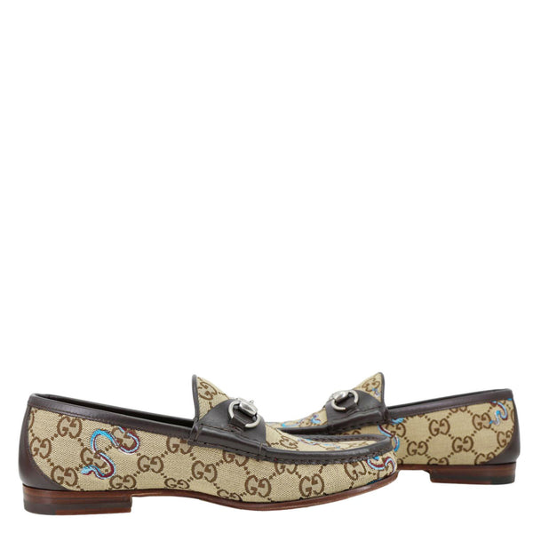 GUCCI Horsebit GG Supreme Loafers Size 6.5 Beige