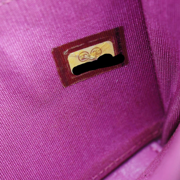 Chanel  Boy Quilted Leather Zip Around Wallet Purple