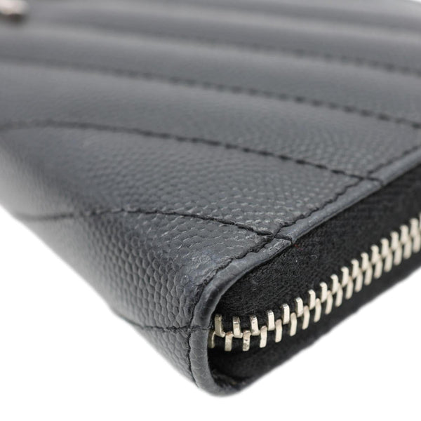 YVES SAINT LAURENT Cassandre Leather Zippy Wallet Black