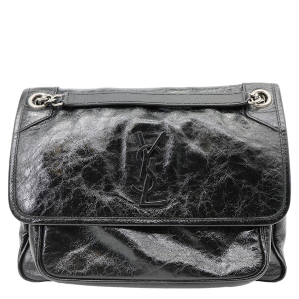 YVES SAINT LAURENT Niki Medium Leather Shoulder Bag Black