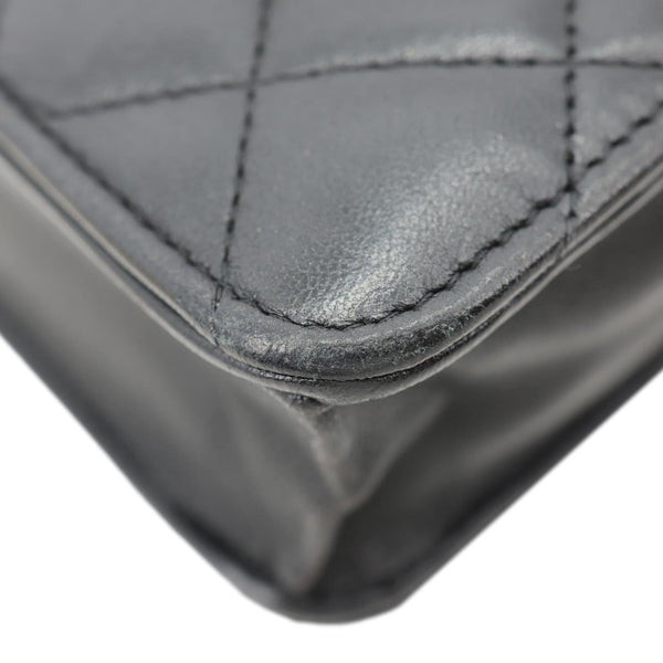 CHANEL WOC Quilted Lambskin Leather Crossbody Bag Black