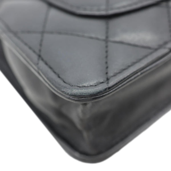 CHANEL WOC Quilted Lambskin Leather Crossbody Bag Black